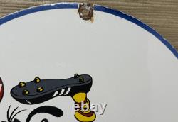 Vintage Adidas Porcelain Sign All Stars Soccer Gas Oil Disney Goofy Samba