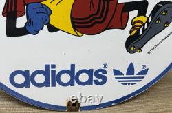 Vintage Adidas Porcelain Sign All Stars Soccer Gas Oil Disney Goofy Samba