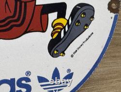 Vintage Adidas Porcelain Sign All Stars Soccer Gas Oil Disney Goofy Samba