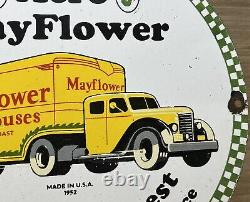 Vintage Aero Mayflower Porcelain Sign Americas Finest Moving Service Gas Oil