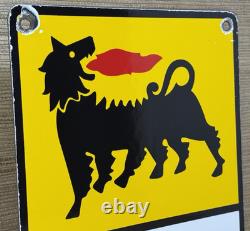 Vintage Agip Motor Oil Porcelain Dealership Sign Lamborghini Gas Enzo Lotus