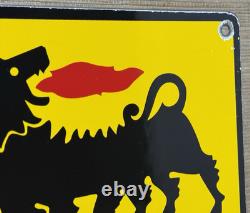 Vintage Agip Motor Oil Porcelain Dealership Sign Lamborghini Gas Enzo Lotus