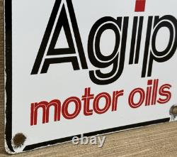 Vintage Agip Motor Oil Porcelain Dealership Sign Lamborghini Gas Enzo Lotus