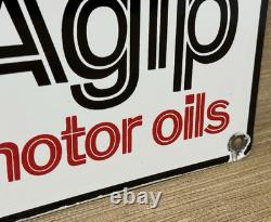 Vintage Agip Motor Oil Porcelain Dealership Sign Lamborghini Gas Enzo Lotus