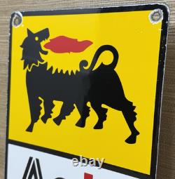 Vintage Agip Motor Oil Porcelain Dealership Sign Lamborghini Gas Enzo Lotus