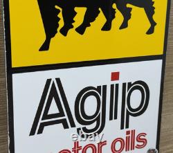 Vintage Agip Motor Oil Porcelain Dealership Sign Lamborghini Gas Enzo Lotus