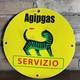 Vintage Agipgas Servizio Gasoline Porcelain Gas Pump Metal Sign Motor Oil 12