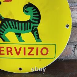 Vintage Agipgas Servizio Gasoline Porcelain Gas Pump Metal Sign Motor Oil 12