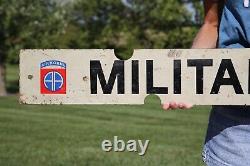 Vintage Airborne MP Military Police Reflective Sign Original WW2 Korean War