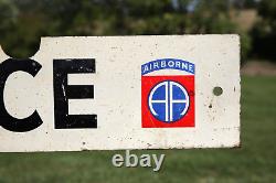 Vintage Airborne MP Military Police Reflective Sign Original WW2 Korean War