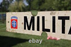 Vintage Airborne MP Military Police Reflective Sign Original WW2 Korean War