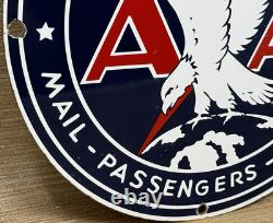 Vintage American Airlines Porcelain Sign Airport Eagle Aviation Hangar Gas Oil