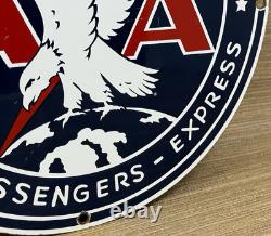 Vintage American Airlines Porcelain Sign Airport Eagle Aviation Hangar Gas Oil