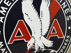 Vintage American Airlines Porcelain Sign Airport Eagle Aviation Hangar Gas Oil