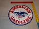 Vintage American Gasoline Powerful Eagle 11 3/4 Porcelain Metal Gas & Oil Sign