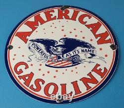 Vintage American Gasoline Sign Gas Motor Oil Pump Plate Porcelain Sign