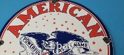 Vintage American Gasoline Sign Gas Motor Oil Pump Plate Porcelain Sign