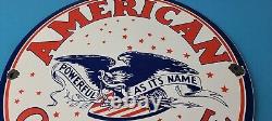 Vintage American Gasoline Sign Gas Motor Oil Pump Plate Porcelain Sign
