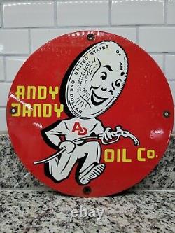 Vintage Andy Dandy Oil Porcelain Sign Motor Gas Automobile Service Lubricants