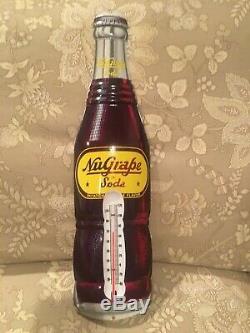 Vintage Antique Nu Grape NuGrape Bottle Thermometer Sign