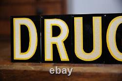 Vintage Apothecary Drug Store Sign medical metal reflective letters