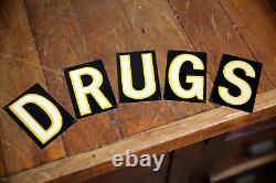 Vintage Apothecary Drug Store Sign medical metal reflective letters