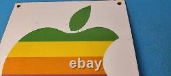 Vintage Apple Computer Porcelain Electronic General Store Gas Service Pump Sign