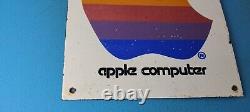 Vintage Apple Computer Porcelain Electronic General Store Gas Service Pump Sign