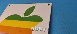 Vintage Apple Computer Porcelain Electronic General Store Gas Service Pump Sign