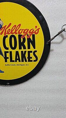Vintage Art Kelloggs Corn Flakes Batman Porcelain Gas Oil Cereals Station Sign