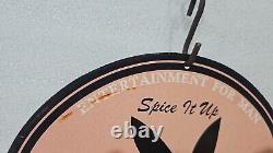 Vintage Art Playboy Entertainment Porcelain Pinup Girl Gas Oil Service Pump Sign