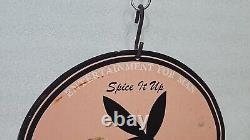 Vintage Art Playboy Entertainment Porcelain Pinup Girl Gas Oil Service Pump Sign