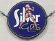 Vintage Art Silver Gasoline Pinup Girl Porcelain Gas Oil Motor Lube Service Sign