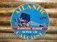 Vintage Atlantic Gasoline Porcelain Sign Aviation Motor Oil Gas Flying Service