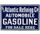Vintage Atlantic Gasoline Porcelain Sign Gas Station Pump Plate Motor Oil