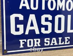 Vintage Atlantic Gasoline Porcelain Sign Gas Station Pump Plate Motor Oil