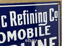 Vintage Atlantic Gasoline Porcelain Sign Gas Station Pump Plate Motor Oil