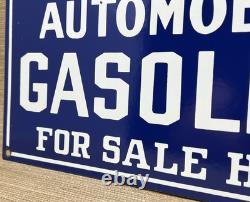 Vintage Atlantic Gasoline Porcelain Sign Gas Station Pump Plate Motor Oil