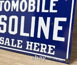 Vintage Atlantic Gasoline Porcelain Sign Gas Station Pump Plate Motor Oil