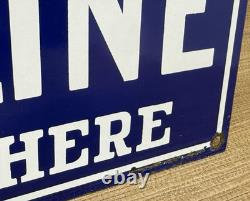 Vintage Atlantic Gasoline Porcelain Sign Gas Station Pump Plate Motor Oil