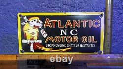Vintage Atlantic Motor Oil porcelain sign original
