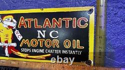 Vintage Atlantic Motor Oil porcelain sign original