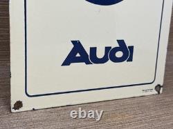 Vintage Audi Porcelain Dealership Sign Gas Station Pump Plate Motor Oil Service