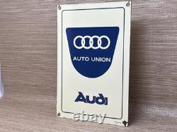 Vintage Audi Porcelain Dealership Sign Gas Station Pump Plate Motor Oil Service
