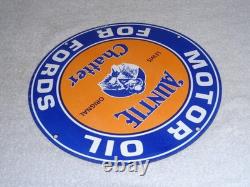 Vintage Auntie Chatter Motor Oil Ford Car Grandma Porcelain Metal Gasoline Sign