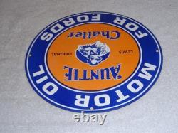 Vintage Auntie Chatter Motor Oil Ford Car Grandma Porcelain Metal Gasoline Sign