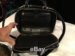 Vintage Authentic Signed Black Paten Leather Double C Chanel Handbag No Res