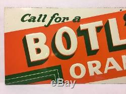 Vintage BOTLO ORANGE Soda Embossed Tin Sign