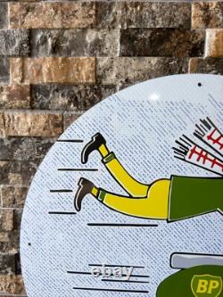 Vintage BP Two-Stroke Service Heavy Metal Sign XL 19.7 (50cm)