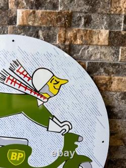 Vintage BP Two-Stroke Service Heavy Metal Sign XL 19.7 (50cm)